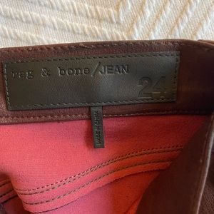 Rag and Bone red leather jean